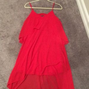 Soprano red flowy high low dress